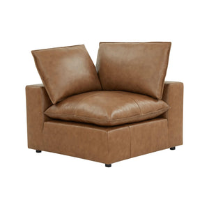 TOV Furniture Cali Brown Leather Modular Corner Chair - Stylish, Versatile, and Comfortable for Any Living Space REN-L0130-C