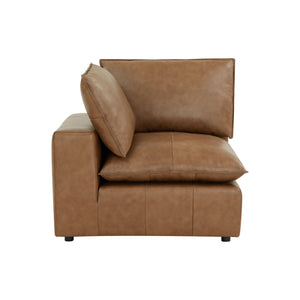 TOV Furniture Cali Brown Leather Modular Corner Chair - Stylish, Versatile, and Comfortable for Any Living Space REN-L0130-C