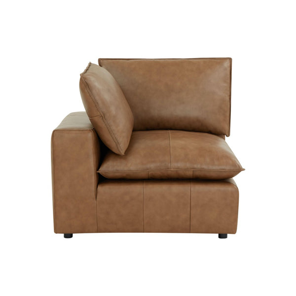 TOV Furniture Cali Brown Leather Modular Corner Chair - Stylish, Versatile, and Comfortable for Any Living Space REN-L0130-C