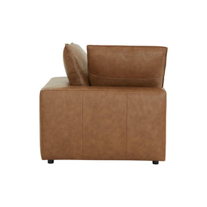 TOV Furniture Cali Brown Leather Modular Corner Chair - Stylish, Versatile, and Comfortable for Any Living Space REN-L0130-C