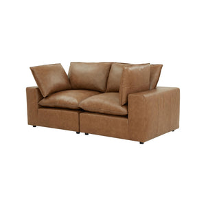 TOV Furniture Cali 80" Brown Leather Modular Loveseat – Stylish, Flexible Seating for Modern Living Spaces REN-L0130-LS