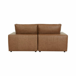 TOV Furniture Cali 80" Brown Leather Modular Loveseat – Stylish, Flexible Seating for Modern Living Spaces REN-L0130-LS