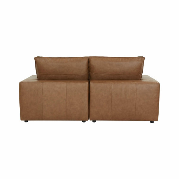 TOV Furniture Cali 80" Brown Leather Modular Loveseat – Stylish, Flexible Seating for Modern Living Spaces REN-L0130-LS
