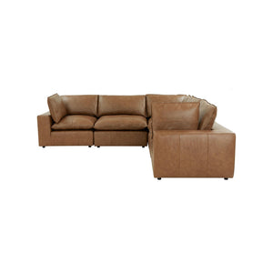 TOV Furniture Cali 5-Piece Modular L-Sectional Sofa in Brown Leather – Stylish, Versatile Comfort for Any Space REN-L0130-SEC1