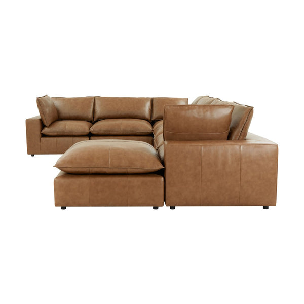 TOV Furniture Cali 7-Piece Brown Leather Modular Chaise Sectional - Stylish, Customizable Comfort for Your Home REN-L0130-SEC2