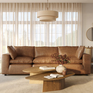 TOV Furniture Cali 120" Brown Leather Modular Sofa - Customizable Sectional, Modern Design, Comfort & Style Included REN-L0130