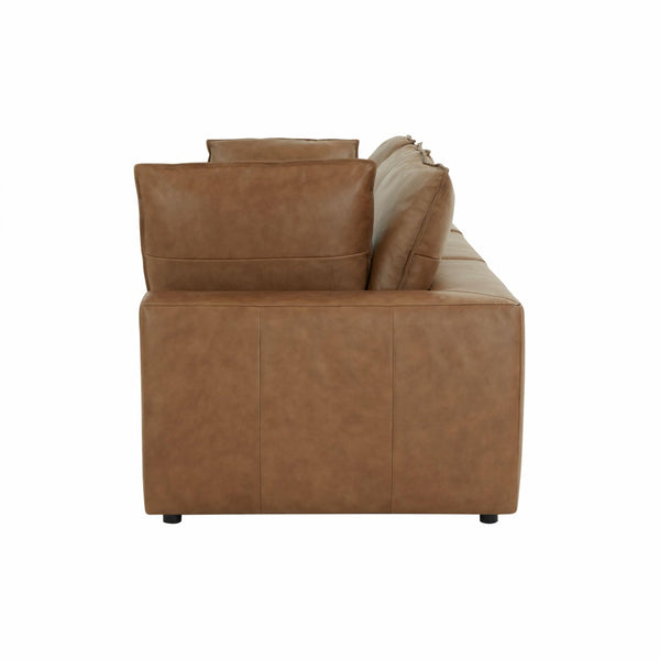 TOV Furniture Cali 120" Brown Leather Modular Sofa - Customizable Sectional, Modern Design, Comfort & Style Included REN-L0130