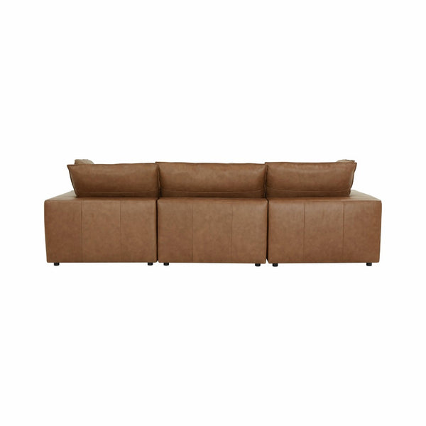 TOV Furniture Cali 120" Brown Leather Modular Sofa - Customizable Sectional, Modern Design, Comfort & Style Included REN-L0130