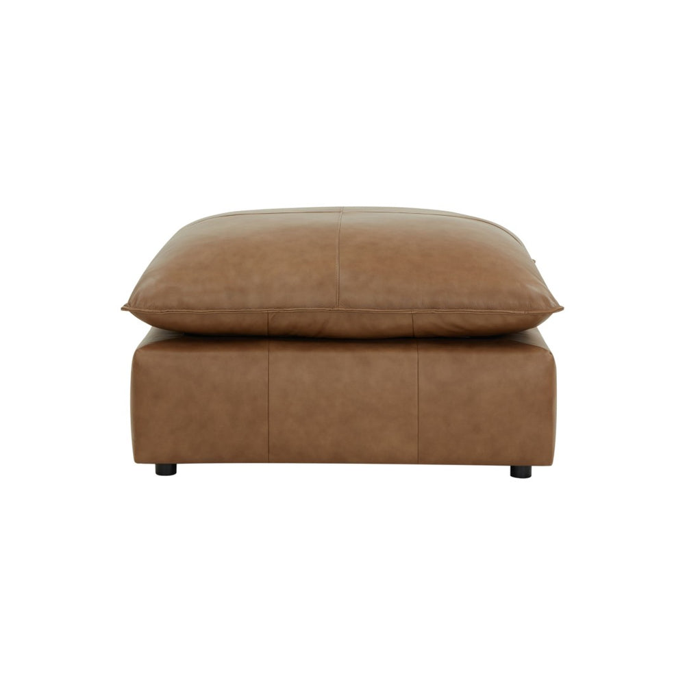 TOV Furniture Cali Brown Leather Ottoman - Versatile Modular Design for Stylish Seating & Footrest in Any Space REN-L0131