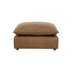 TOV Furniture Cali Brown Leather Ottoman - Versatile Modular Design for Stylish Seating & Footrest in Any Space REN-L0131