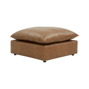 TOV Furniture Cali Brown Leather Ottoman - Versatile Modular Design for Stylish Seating & Footrest in Any Space REN-L0131