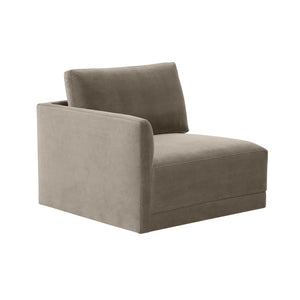 TOV Furniture Willow Velvet Modular Corner Chair – Plush Comfort & Stylish Design for Modern Living Spaces Taupe REN-L03110-LC