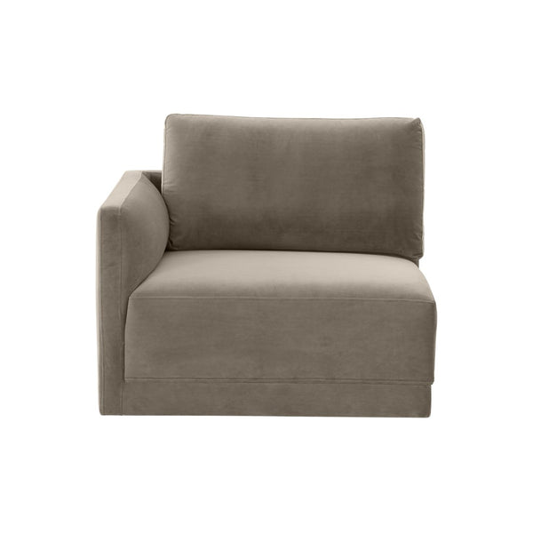 TOV Furniture Willow Velvet Modular Corner Chair – Plush Comfort & Stylish Design for Modern Living Spaces Taupe REN-L03110-LC