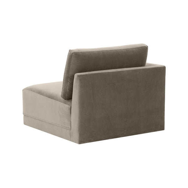 TOV Furniture Willow Velvet Modular Corner Chair – Plush Comfort & Stylish Design for Modern Living Spaces Taupe REN-L03110-LC