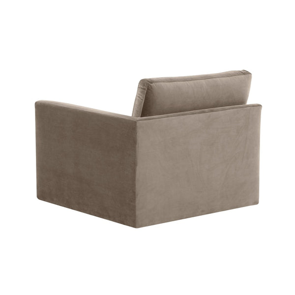 TOV Furniture Willow Velvet Modular Corner Chair - Luxurious Design with Plush Comfort for Modern Living Spaces Taupe REN-L03110-RC