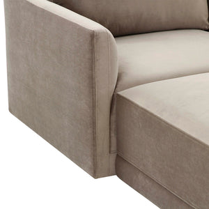 TOV Furniture Willow 4-Piece Velvet Modular Sectional - Luxurious Comfort with Versatile Design for Modern Living Taupe REN-L03110-SEC