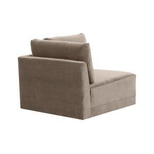 TOV Furniture Willow Velvet Modular Corner Chair - Luxurious Comfort and Modern Design for Stylish Living Spaces Taupe REN-L03110-W