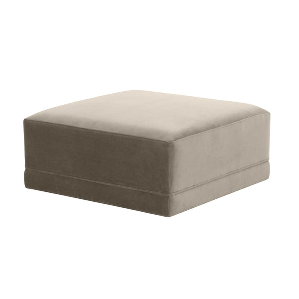TOV Furniture Willow Velvet Modular Ottoman - Versatile Luxury Seating for Elegant Living Spaces and Comfort Taupe REN-L03111