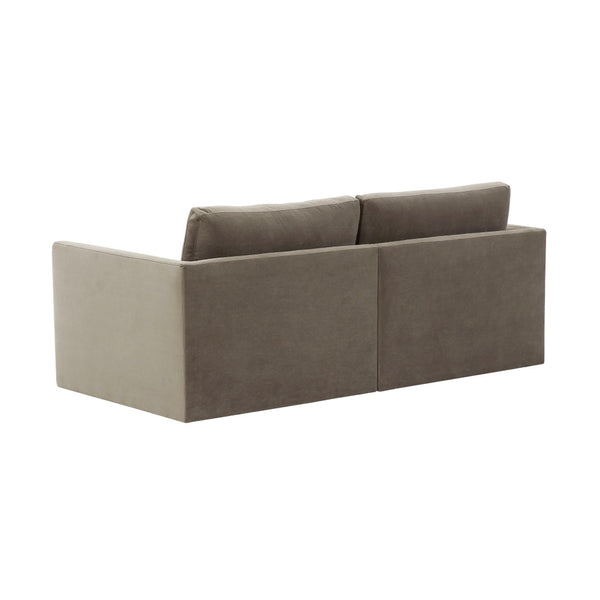 TOV Furniture Willow 74" Velvet Modular Loveseat - Luxurious Comfort and Versatile Design for Modern Spaces Taupe REN-L03112