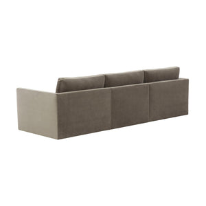 TOV Furniture Willow 105" Velvet Modular Sectional Sofa - Luxurious Comfort, Versatile Design for Any Space Taupe REN-L03113