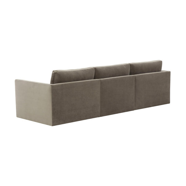 TOV Furniture Willow 105" Velvet Modular Sectional Sofa - Luxurious Comfort, Versatile Design for Any Space Taupe REN-L03113