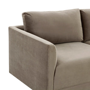 TOV Furniture Willow 105" Velvet Modular Sectional Sofa - Luxurious Comfort, Versatile Design for Any Space Taupe REN-L03113