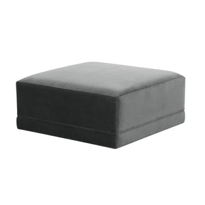 TOV Furniture Willow Velvet Modular Ottoman - Versatile Luxury Seating for Elegant Living Spaces and Comfort Charcoal REN-L03121