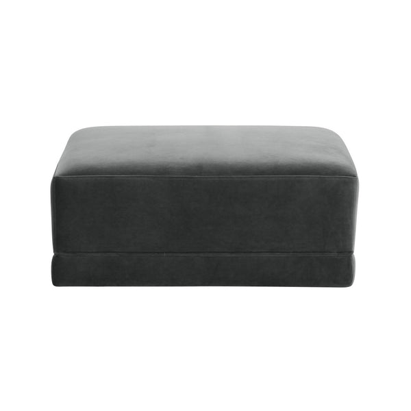 TOV Furniture Willow Velvet Modular Ottoman - Versatile Luxury Seating for Elegant Living Spaces and Comfort Charcoal REN-L03121