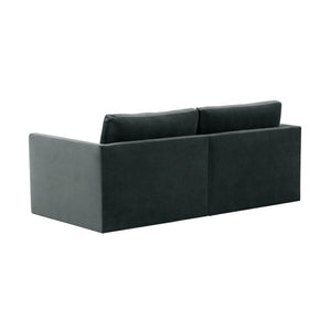 TOV Furniture Willow 74" Velvet Modular Loveseat - Luxurious Comfort and Versatile Design for Modern Spaces Charcoal REN-L03122