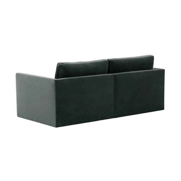 TOV Furniture Willow 74" Velvet Modular Loveseat - Luxurious Comfort and Versatile Design for Modern Spaces Charcoal REN-L03122
