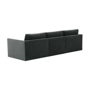 TOV Furniture Willow 105" Velvet Modular Sectional Sofa - Luxurious Comfort, Versatile Design for Any Space Charcoal REN-L03123