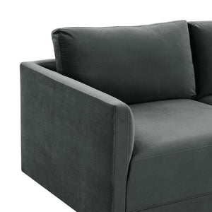 TOV Furniture Willow 105" Velvet Modular Sectional Sofa - Luxurious Comfort, Versatile Design for Any Space Charcoal REN-L03123