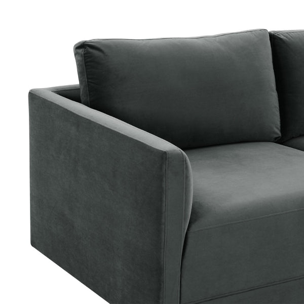 TOV Furniture Willow 105" Velvet Modular Sectional Sofa - Luxurious Comfort, Versatile Design for Any Space Charcoal REN-L03123