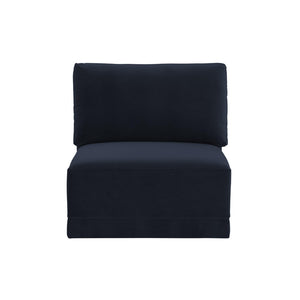 TOV Furniture Willow Velvet Modular Armless Chair – Luxurious Comfort for Custom Sectionals or Stylish Accent Seating Navy REN-L03130-AC