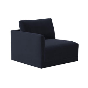 TOV Furniture Willow Velvet Modular Corner Chair – Plush Comfort & Stylish Design for Modern Living Spaces Navy REN-L03130-LC