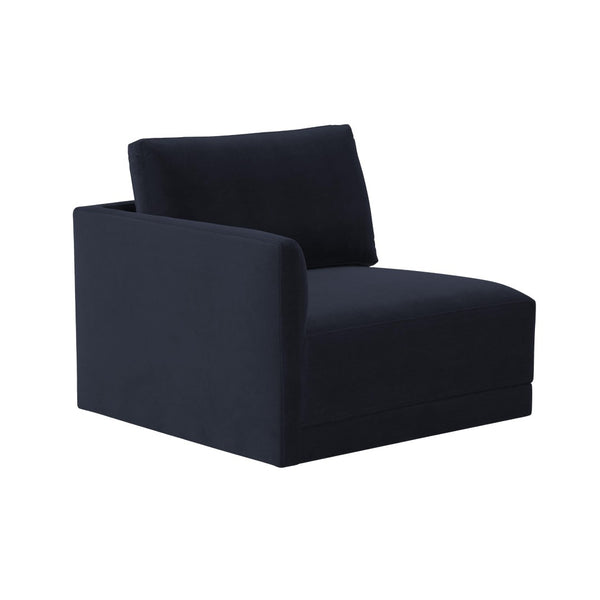 TOV Furniture Willow Velvet Modular Corner Chair – Plush Comfort & Stylish Design for Modern Living Spaces Navy REN-L03130-LC