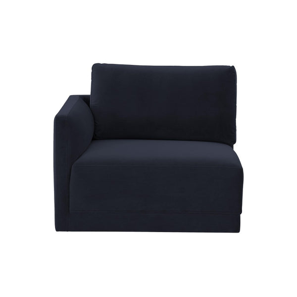TOV Furniture Willow Velvet Modular Corner Chair – Plush Comfort & Stylish Design for Modern Living Spaces Navy REN-L03130-LC