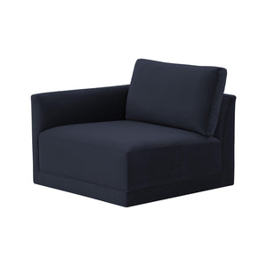 TOV Furniture Willow Velvet Modular Corner Chair – Plush Comfort & Stylish Design for Modern Living Spaces Navy REN-L03130-LC