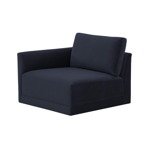 TOV Furniture Willow Velvet Modular Corner Chair – Plush Comfort & Stylish Design for Modern Living Spaces Navy REN-L03130-LC
