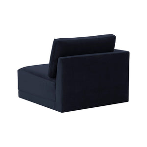 TOV Furniture Willow Velvet Modular Corner Chair – Plush Comfort & Stylish Design for Modern Living Spaces Navy REN-L03130-LC