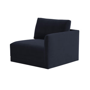 TOV Furniture Willow Velvet Modular Corner Chair - Luxurious Design with Plush Comfort for Modern Living Spaces Navy REN-L03130-RC