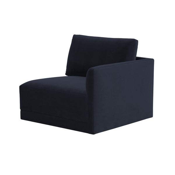 TOV Furniture Willow Velvet Modular Corner Chair - Luxurious Design with Plush Comfort for Modern Living Spaces Navy REN-L03130-RC