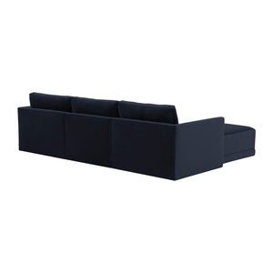TOV Furniture Willow 4-Piece Velvet Modular Sectional - Luxurious Comfort with Versatile Design for Modern Living Navy REN-L03130-SEC