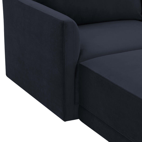 TOV Furniture Willow 4-Piece Velvet Modular Sectional - Luxurious Comfort with Versatile Design for Modern Living Navy REN-L03130-SEC