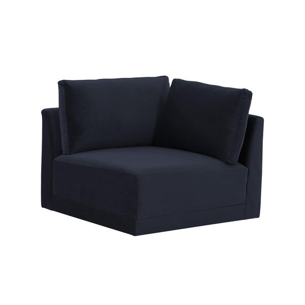 TOV Furniture Willow Velvet Modular Corner Chair - Luxurious Comfort and Modern Design for Stylish Living Spaces Navy REN-L03130-W