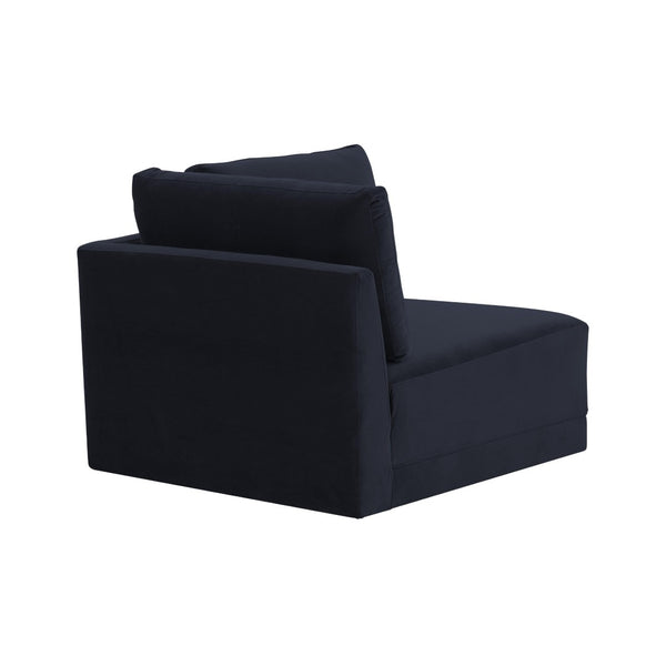 TOV Furniture Willow Velvet Modular Corner Chair - Luxurious Comfort and Modern Design for Stylish Living Spaces Navy REN-L03130-W