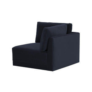 TOV Furniture Willow Velvet Modular Corner Chair - Luxurious Comfort and Modern Design for Stylish Living Spaces Navy REN-L03130-W