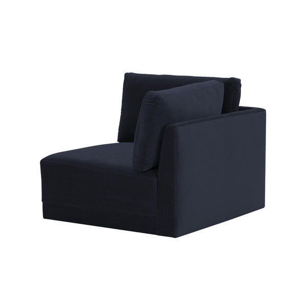 TOV Furniture Willow Velvet Modular Corner Chair - Luxurious Comfort and Modern Design for Stylish Living Spaces Navy REN-L03130-W
