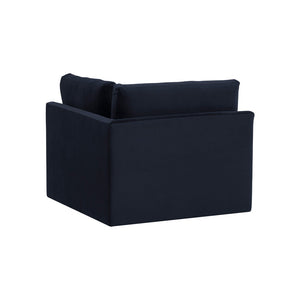 TOV Furniture Willow Velvet Modular Corner Chair - Luxurious Comfort and Modern Design for Stylish Living Spaces Navy REN-L03130-W