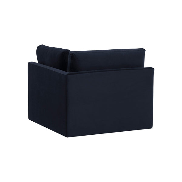 TOV Furniture Willow Velvet Modular Corner Chair - Luxurious Comfort and Modern Design for Stylish Living Spaces Navy REN-L03130-W